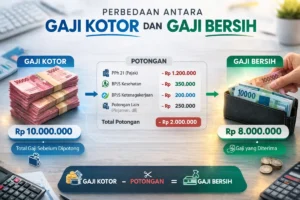 Perbandingan perhitungan gaji bersih dan gaji kotor di Hazkia