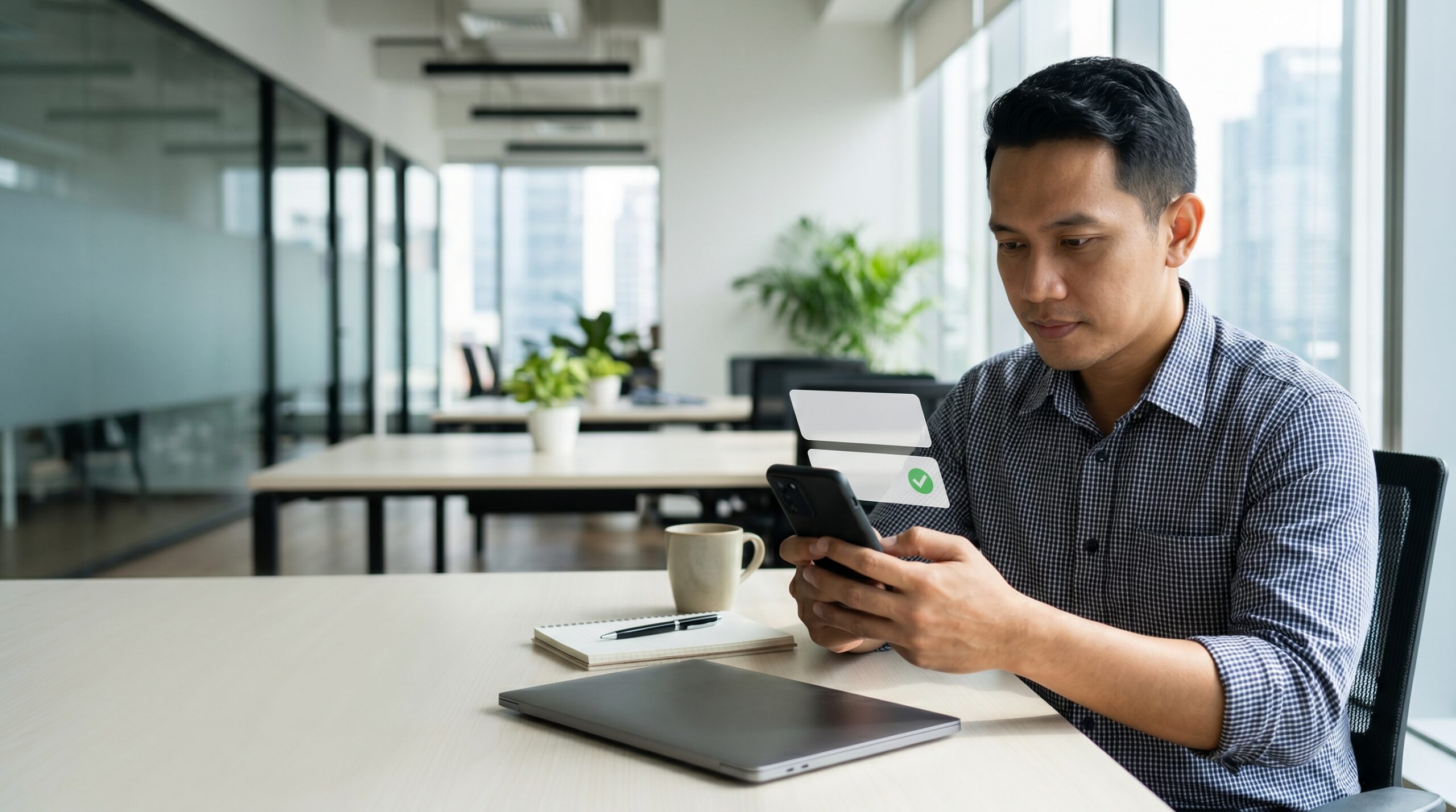 Atasan menyetujui pengajuan cuti izin dan lembur melalui aplikasi HR digital
